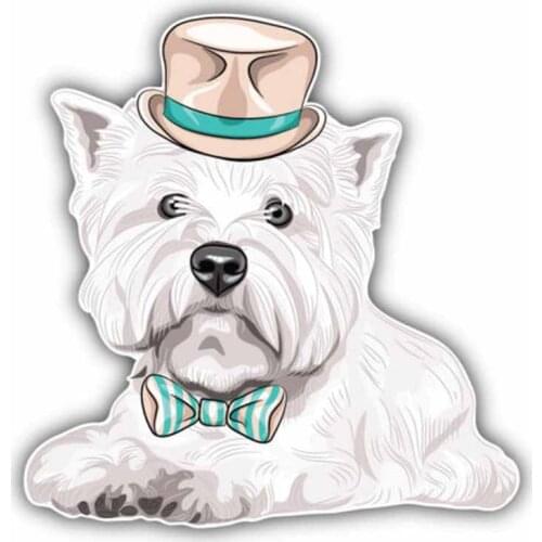 Hot Sell Creative Car Sticker West Highland White Terrier Dog Accessories Decal Vinyl Car Window Cover PVC 11cm*11cm