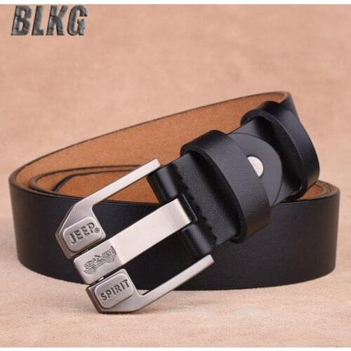 Genuine Leather Belt Men Business Casual Cowskin Split Leather Pin Buckle Mens Belt Luxury Brand Designer Belt Ceinture Homme