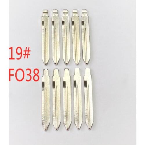 RIOOAK 10 pcs/lot #19 lishi FO38 Metal Blank Uncut Flip KD/VVDI Remote Key Blade for Lincoln Mercury Edge F150 Kuga Mustang USA