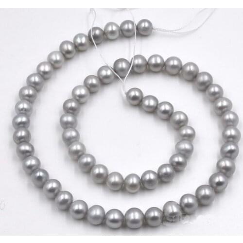 Gray Pearl Jewellery,6-7MM Genuine Freshwater Pearl Loose Beads,New Free Shipping