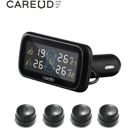TPMS Tire Pressure Monitoring System Diagnostic-tool Tire Pressure Alarm Cigarette Lighter Temperature DIY PSI Bar CAREUD 903