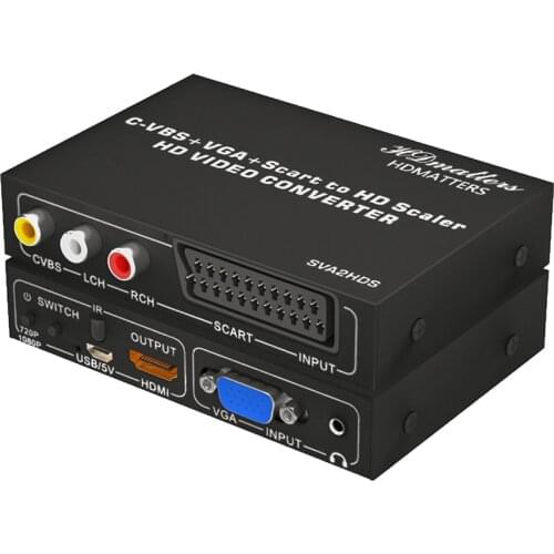 EU Scart to HDMI-compatible converter RCA VGA Scart to HDMI-compatible adapter converter switcher EU Scart in to HDTV