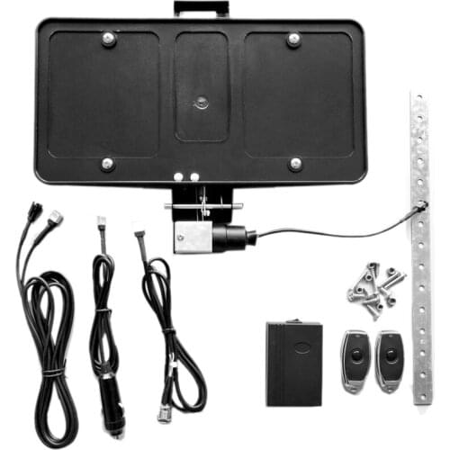 USA Flip Retractable License Plate Frame Remote Control Stainless Steel Bracket