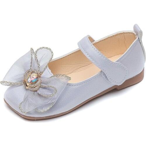 CNFSNJ 2021 new summer autumn bow princess single shoes fashion retro square leather shoes girls dress kids school sandal