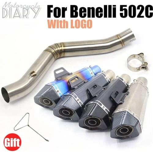 TRK502C TRK 502C Motorcycle Exhaust Slip-On Middle Link Pipe Motorbike Muffler For Benelli TRK502 AK DB Killer Escape Moto Bike