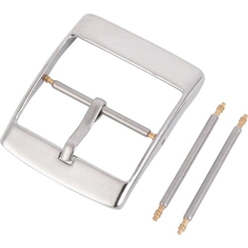 Solid Stainless Steel Watch Band Clasp 16mm 18mm 20mm 22mm 24mm Silver Gold Black Metal Leather Watchbands Strap Pin Buckle Belt