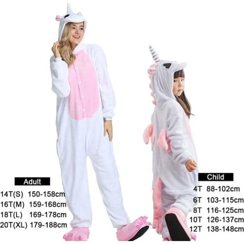 Kigurumi Women White Unicorn Pijamas Family Clothing Sets Cute Women Pajamas Mens Animal Animal Pijamas Pyjamas Hoodies