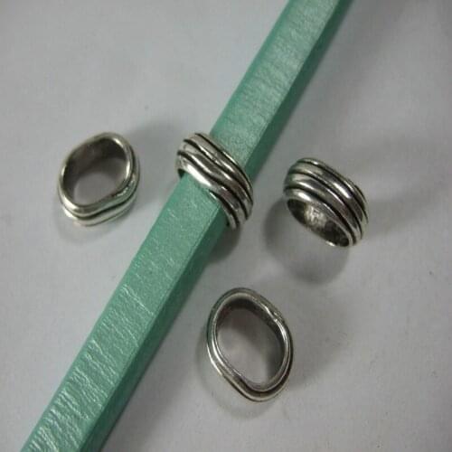 10pcs Alloy Beads Slider Spacers For 10x6mm Licorice Leather Cord Bracelets Findings