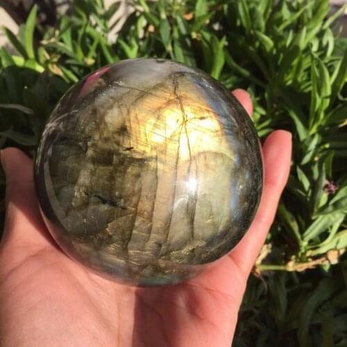 80mm 100% Natural heavy flash labradorite Crystal ball reiki Mineral Healing gemstone Spiritual energy Christmas decoration