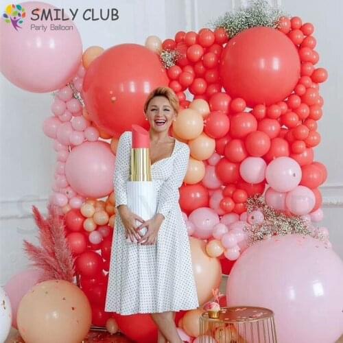 100 Pcs 12" 10" 5" Coral Red Latex Balloons Wedding Party Decor Inflatable Helium Ballon Birthday Party Kids Favor Air Balloon
