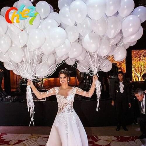 100Pcs wedding Party venue Decorations White helium balloons Birthday party Globos Baby' Photo shower supplies kid' toys