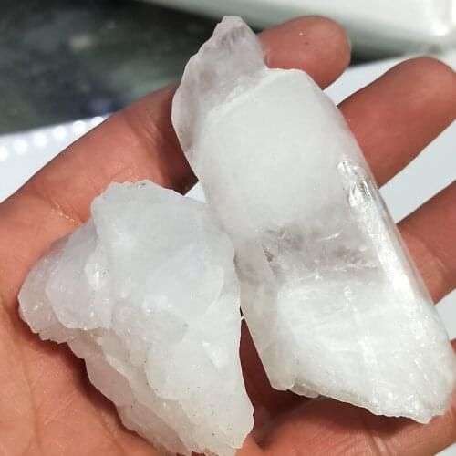 2pcs natural clear quartz white crystal wand mineral specimen reiki healing Rock Quartz minerals raw stone diameter 20-30mm