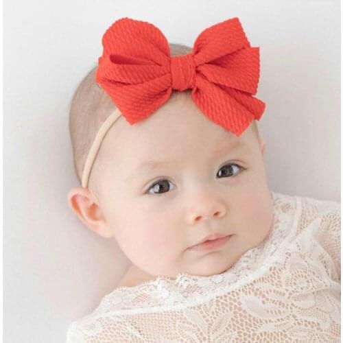 30Pcs/Lot Mini Solid Elastic Nylon Headband Newborn Infant Hair Bands Handmade Cute Hair Tie for Baby Girls Hair Accessories