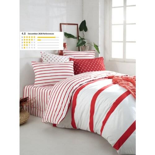 4 PIECES BEDDING SET - 100% COTTON - 200X220 CM - DUVET COVER SHEET 2XPILLOW CASES - ULTRA SOFT