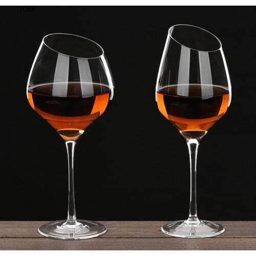 4 styles 400-500ml Creative Dream Oblique Mouth Red Wine Glass Cup Gilt Goblet Bordeaux Burgundy Cup Bar Family Gift Drinkware