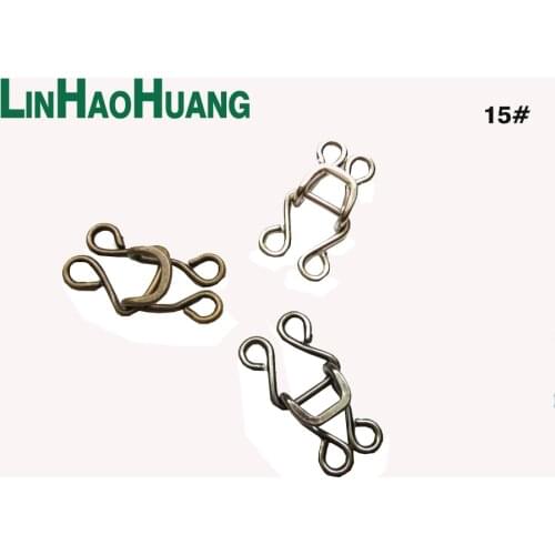 60Sets/Pack 15# Metal Brass Hooks And Eyes Pant Skirt Trousers Hooks Silver/Black Free Shipping 2016010702