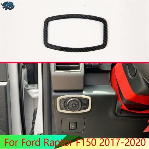 For Ford Raptor F150 2017-2020 Car Accessories Carbon Fiber Style Head Light Switch Button Control Panel Cover Trim Bezel