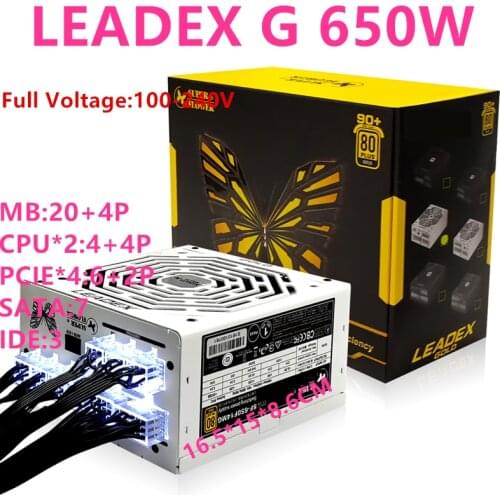 New PSU For Super Flower Brand Full Modular RTX2080 Game Mute Power Supply Rated 650W Peak 750W Power Supply LEADEX G 650W