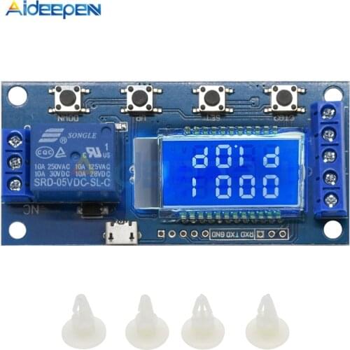 DC 5-30V Digital Time Delay Relay Dual LED Display Timer Control Switch Adjustable Timing Relay Time Delay Switch with Micro USB