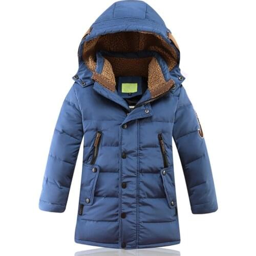 Childrens Clothing Childrens down Jacket Boys' Mid-Length New Style Big Childrens Winter Clothing Factory Wholesale