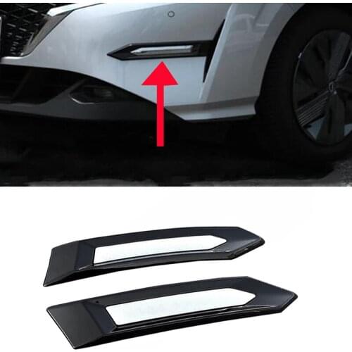 Front Bumper Decoration For Nissan Note E13 2021 2022 Plate Car Accessories Parts ABS Chrome Car styling black 2pcs/set