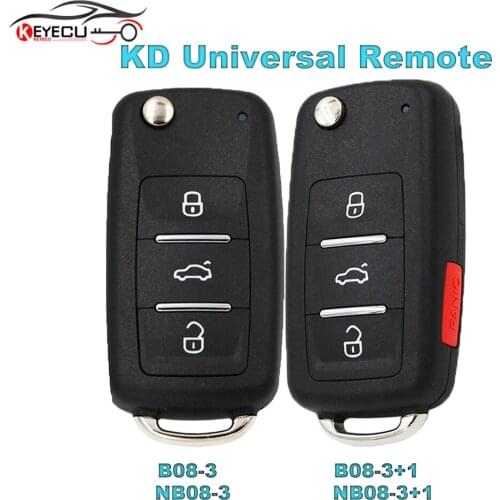 Keyecu Universal Remote 3+1 Button NB-Series for KD900 KD900+ URG200, KEYDIY Remote for NB08-3+1 (all functions in one key)