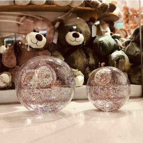 HX5D Glittering Transparent Beach Ball Pool Play Ball Inflatable Ball Photo Props Kids Toy Party Toys