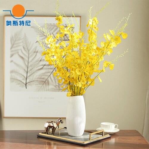 5pcs artificial dancing orchid bouquets&artificial Dancing Lady Orchid &artificial winter jasmine&artificial jasminum nudiflorum
