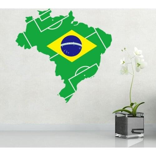 Map of Brazil Brasil flag Wall Sticker Fantastic Wall Art Decal Wall Quote Sticker Home Decor Fashion Wedding Decor Removable