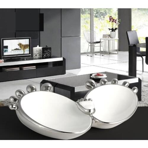 Ceramic Foot Model Fruit Plate Ornamental Porcelain Assorted Serving Tray Dinnerware Gift Art and Craft Embellishment Furnishing