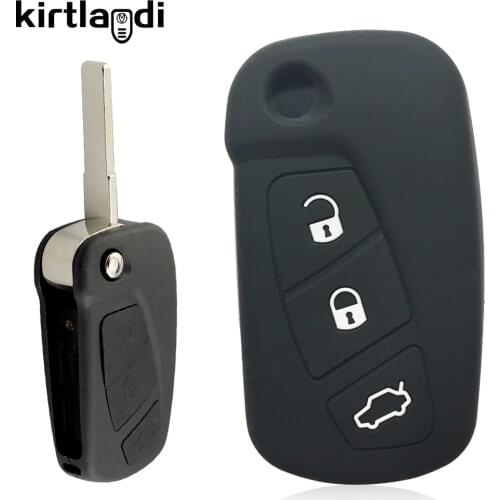 Kirtlandi Silicone Key Cover Case Holder Keychain Protective for Ford KA Vehicles Street KA 2012 2015 3 Buttons Car Accrssories