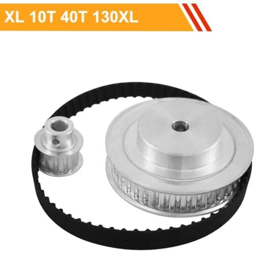 Ratio 1:4 Timing Belt Pulley Kit XL 10T 40T 130XL Rubber Tooth Belt 100mm Center Distance Synchronous Pulley Wheel Set