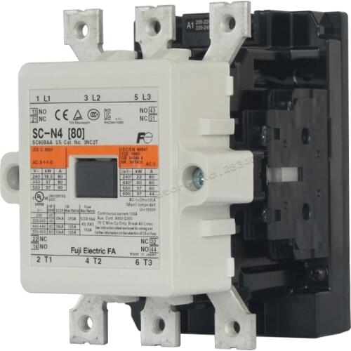 50Hz 80A AC Contactor AC24V 380V 220V 110V Coil Voltage 2a2b 2NO2NC SC-N4 SC80BAA Fuji Electric FA