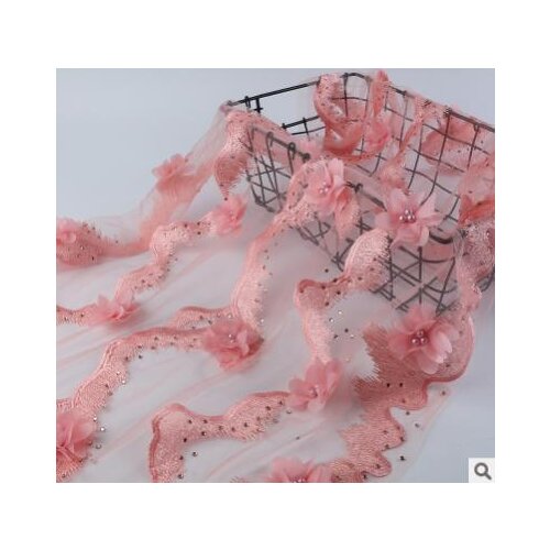 Beautiful Three-dimensional Embroidered Polyester Wedding Dress Stage Dress Fabric