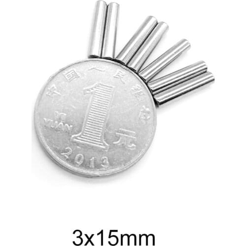 20~500pcs 3x15 mm Powerful Strong Magnetic Magnets 3mmx15mm Permanent Neodymium Magnets 3x15mm Small Round Magnet 3*15 mm