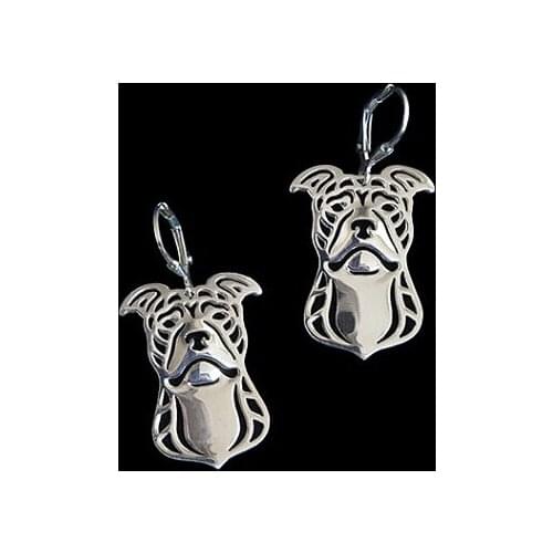 Fashion Style Handmade Cartoon Alloy pit bull terrier Stud Earring jewelry golden color plated mini dog Earing 12pair/lot
