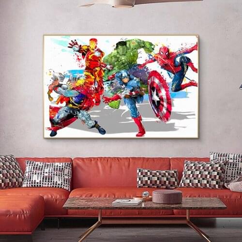 Marvel Superhero Iron Man Captain America Spiderman Diamond Painting Embroidery Full Kits Mosaic Handwork 5D DIY Home Decor