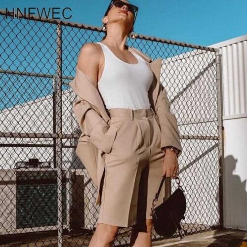 2020 New Spring Summer Fashion Casual High Waist Loose Button Zipper Solid Straight Knee Length Pants Women U022