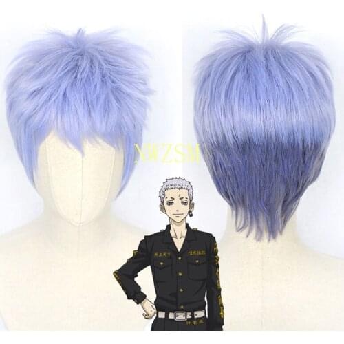 Tokyo Revengers Takashi Mitsuya Short Wig Cosplay Costume Heat Resistant Synthetic Hair Men Women Wigs