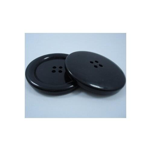 Free shipping 30pcs/lot 50mm black button Resin four eyes big black coat dust coat buttons back belt buttons 5cm