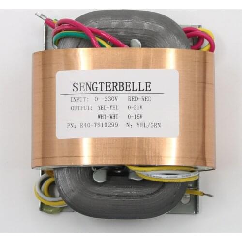 R40-TS10299 50W R Core Pure Copper Transformer Output 21V+15V Audio Pre-amplifier Power Transformer