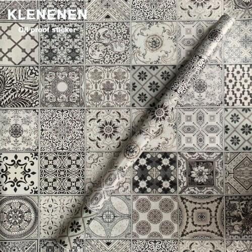 Self-Adhesive Kitchen Stickers Oil-Proof Waterproof Vinyl Stove Cabinet Marble Wallpaper Bathroom WallSticker Kitchen Deco