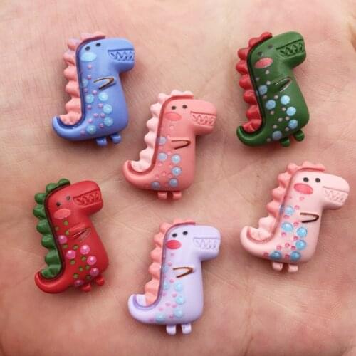 Resin Kawaii mix Colorful mini Flower Dinosaur Flatback Cabochon stone 12PCS scrapbook DIY Decor home figurine Crafts OF744