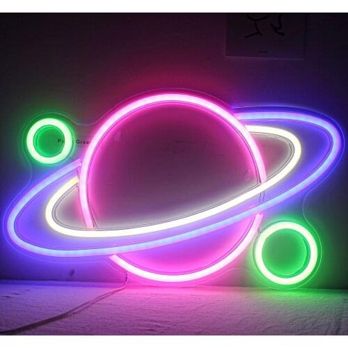 LED Neon Light Sign Spaceship Astronaut Neon Wall Lights for Room Holiday Party Decor Kids Birthday Christmas Gift Anime Light