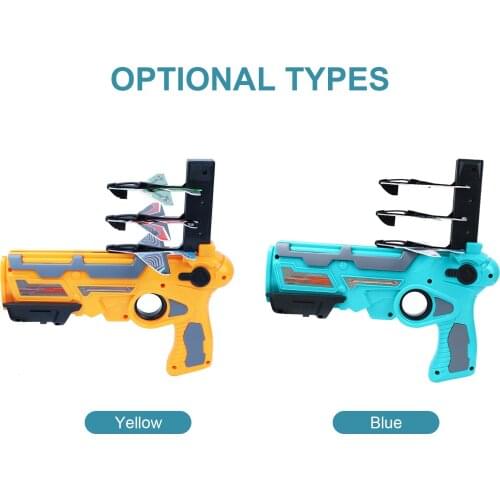 Top C-atapult Glider One-click Gliding Ejector Airplane A-ircraft Model Launching Machine Toy G-un with 4 planes for Kids
