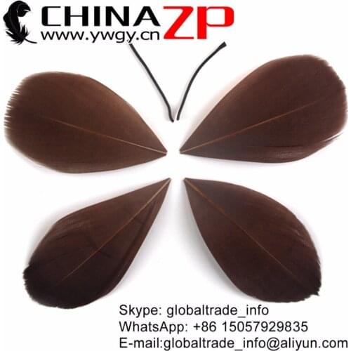 Leading Supplier CHINAZP Size 3~7cm 100pcs/lot Unique Hair Extensions Dyed Brown Hand Trimmed Goose Feathers Crafts