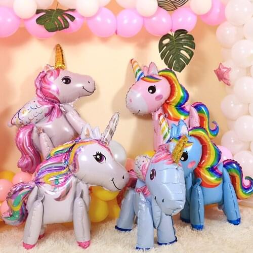 1pc 3D Cartoon Balloons Unicorn Foil Balloon Unicorn Birthday Party Decorations Kids Baby Toys Baby Shower Birthday Balloons