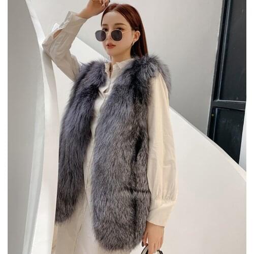 High-Quality Coat Ladies Winter Natural Fox Fur Leather Grass Vest 2020 Fashionable Feminine Clothes