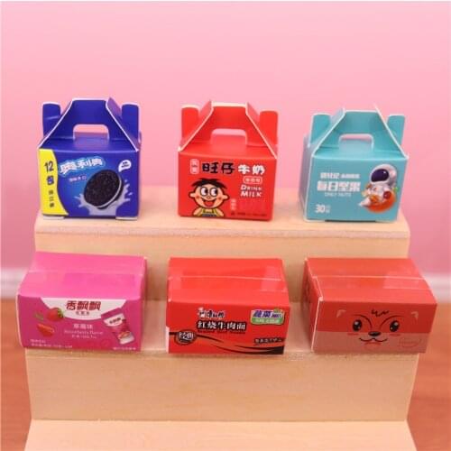 1:12 OB11 BJD Pretend Play Accessories Mini Snacks Instant Noodles Milk Carton Empty Box Model Toy