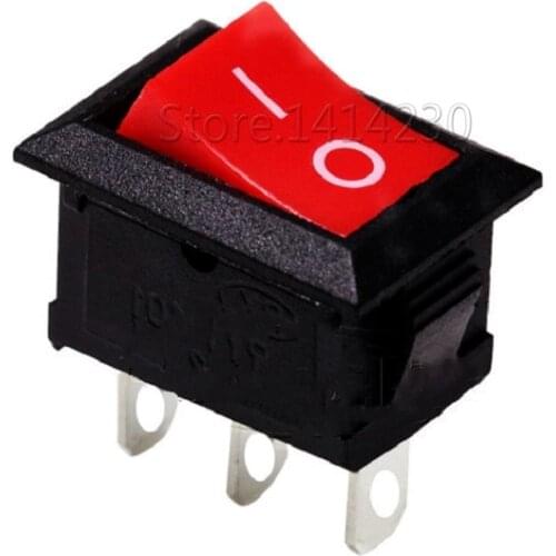 10Pcs High Quality Rocker Switch 3Pin SPST 15X21MM Red ON/OFF Power Switch